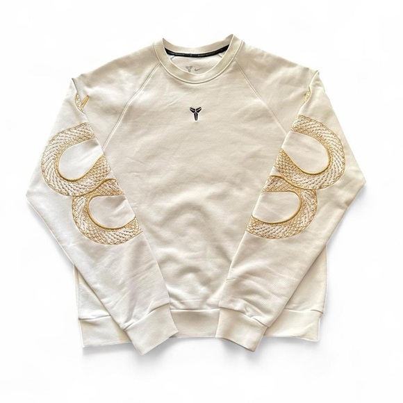 Men's White Nike Kobe Bryant year of the mamba Sweater with Gold Accents M